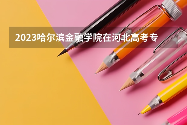 2023哈尔滨金融学院在河北高考专业招生计划人数数量是多少