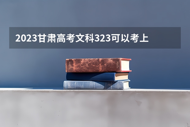 2023甘肃高考文科323可以考上什么大学