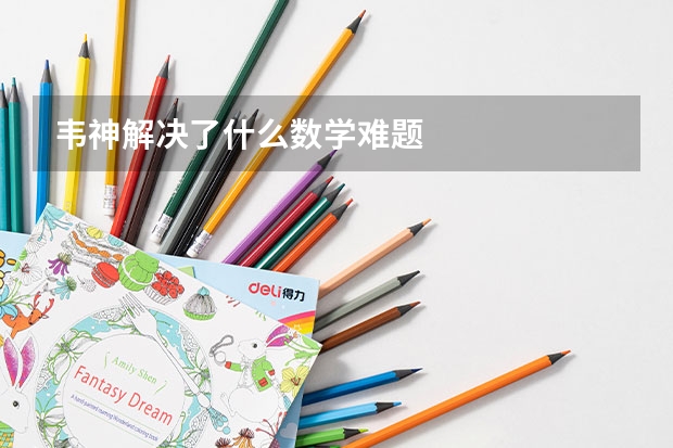 韦神解决了什么数学难题