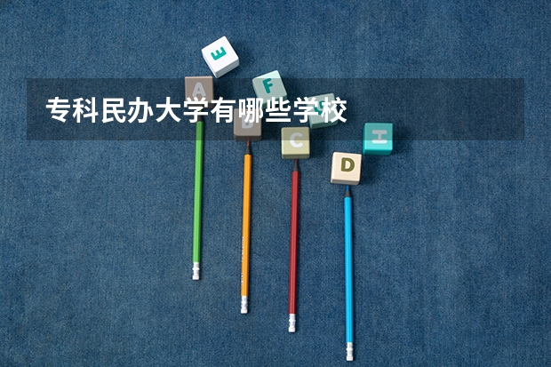 专科民办大学有哪些学校