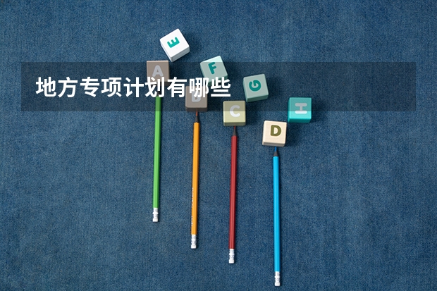 地方专项计划有哪些