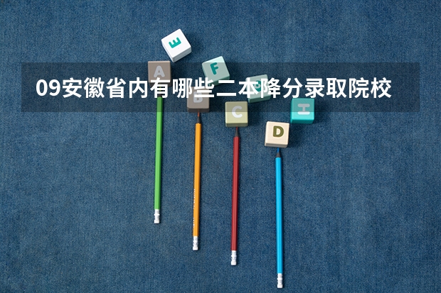 09安徽省内有哪些二本降分录取院校