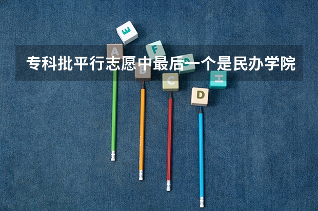 专科批平行志愿中最后一个是民办学院的话会被优先录取吗？