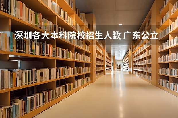 深圳各大本科院校招生人数 广东公立本科招生人数