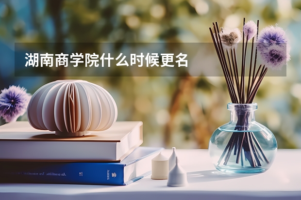 湖南商学院什么时候更名
