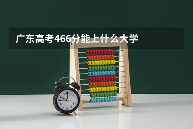 广东高考466分能上什么大学