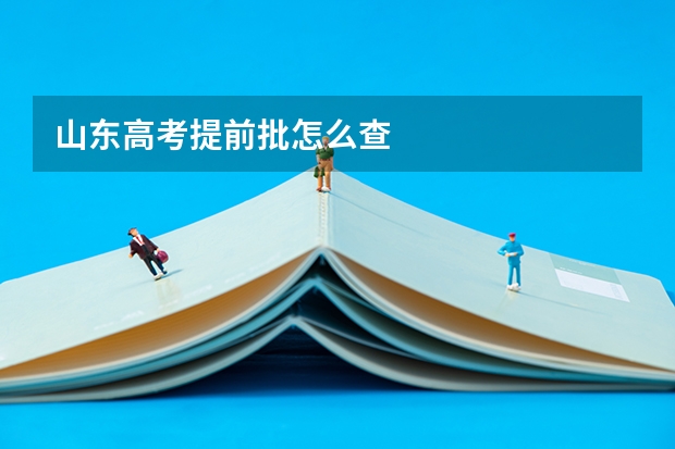 山东高考提前批怎么查