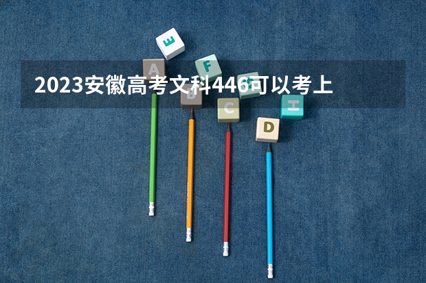 2023安徽高考文科446可以考上什么大学